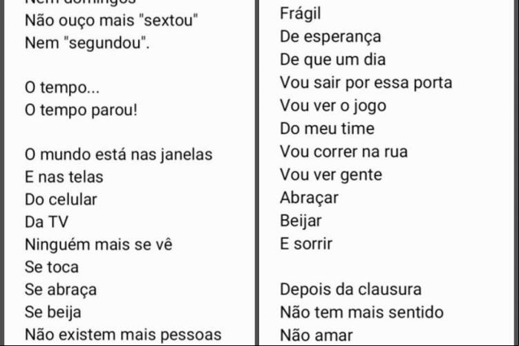 Esse poema, divulgado por Jansen Viana em suas redes sociais, deu início ao projeto