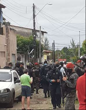 Policiais foram até o local do crime que vitimou o soldado Campos 