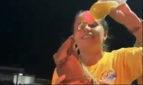 As imagens foram filmadas durante a comemoração após as eleições em Caridade 