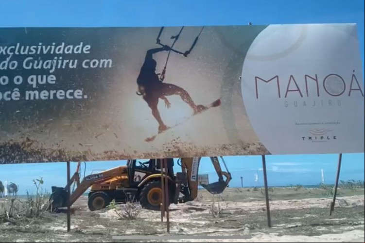 Início das obras em terreno na praia do Guarjiru 