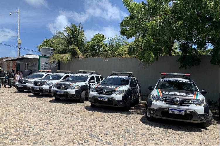 A nova base do Copac da Polícia Militar do Ceará, no bairro Vicente Pinzón, conta com cinco viaturas e 25 policiais