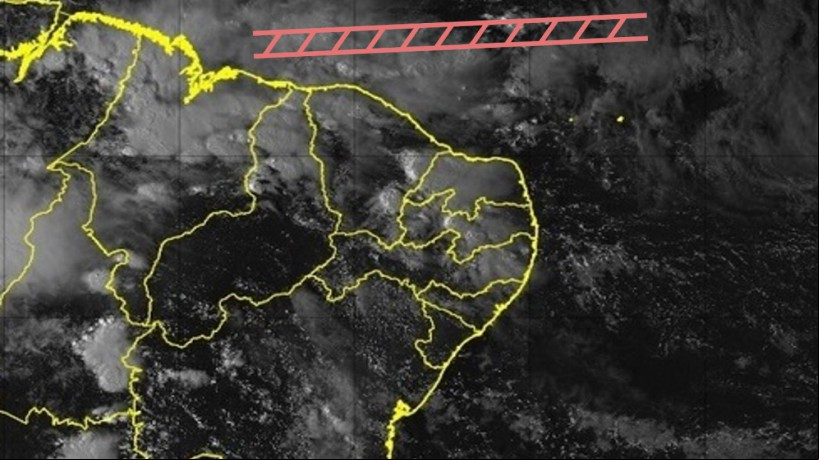 Por meio de imagens do satélite GOES-16 é possível perceber a fomação de nuvens no Ceará 