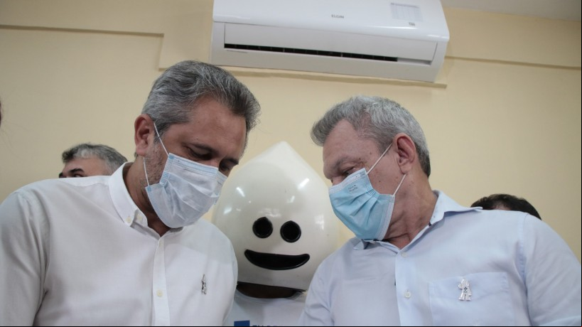 Elmano, Sarto e Zé Gotinha, na última aparição pública juntos, no fim de fevereiro