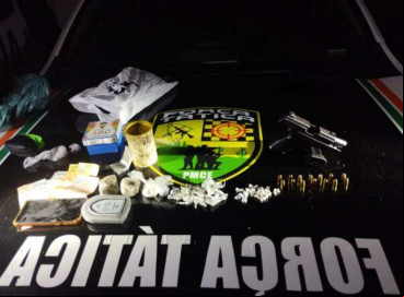 Arma e drogas apreendidas em Chorozinho 