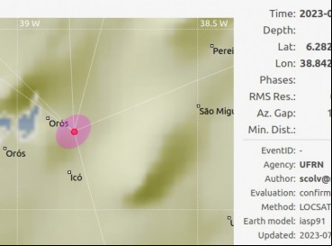 Tremor aconteceu na zona rural de Orós 