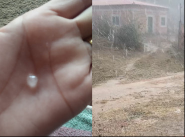 Vídeos mostram chuva de granizo no município de Ubajara, no Ceará 