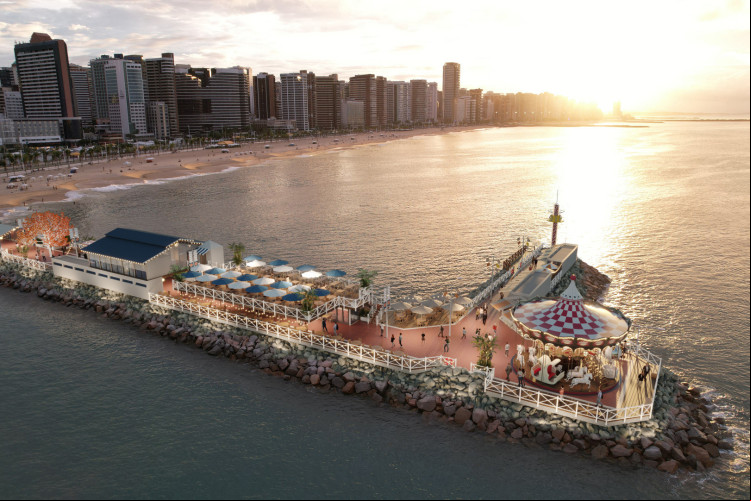 Maquete digital de píer a ser construído pelo Grupo Beach Park
