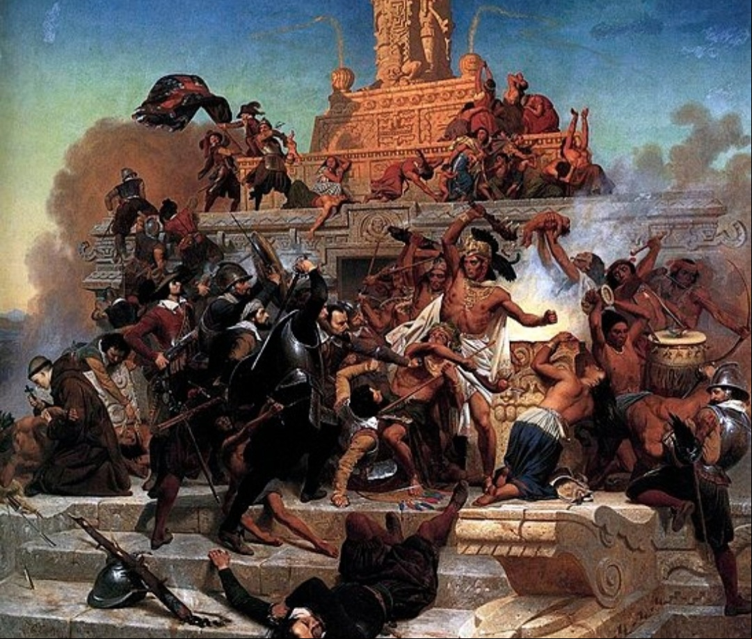 Os astecas eram o povo que habitava o território ocupado no século XVI pelos espanhóis. Em 1521, soldados liderados por Hernán Cortéz invadiram o Império Asteca e dominaram a região. O vírus da varíola trazido pelos europeus dizimou a população nativa.