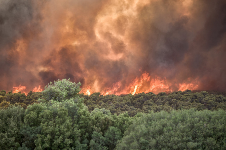 Incêndios florestais, como o que ocorreu na Grécia em 2023, é fonte de poluição atmosférica