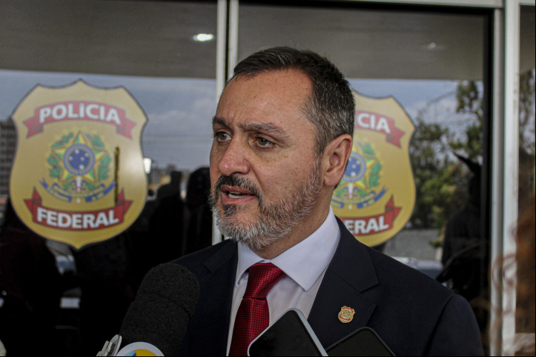 Diretor-geral da Polícia Federal, Andrei Augusto os Rodrigues, no lançamento da pedra fundamental da nova sede da PF no Ceará
