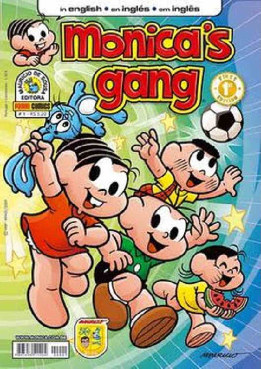 Curiosidade número 1: A Turma da Mônica também é publicada no exterior - A Turma da Mônica também faz sucesso em outros países, como nos Estados Unidos. Lá, o nome da galera é Mônica's Gang. Além disso, os nomes dos personagens são diferentes. O Cebolinha por exemplo se chama Jimmy Five e o Chico Bento é o Chuck Billy.