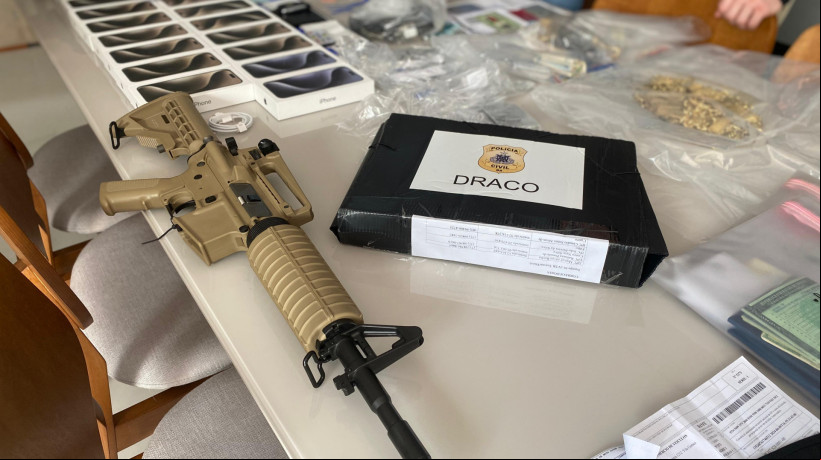 Material apreendido na operação da Polícia Civil da Bahia
