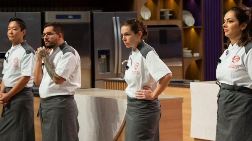 Cesar, Luísa, Walkyria e Well disputaram a semifinal do MasterChef Confeitaria 