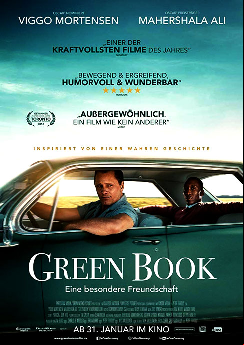 2019: Green Book. Direção de Peter Farrelly. Com Viggo Mortensen, Mahershala Ali e Linda Cardellini, entre outros.