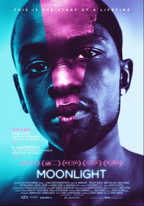 2017: Moonlight: Sob a Luz do Luar. Direção de Barry Jenkins. Com