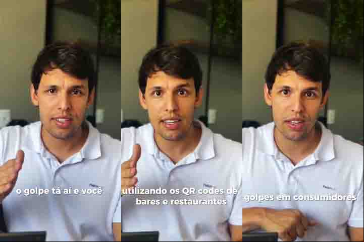 Ao escanear o código, o cliente é direcionado para um link malicioso em vez de ter o direto ao cardápio.
