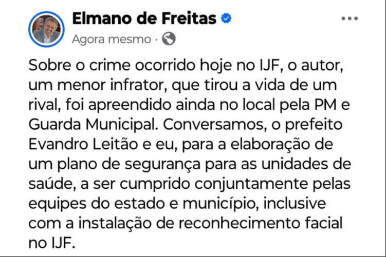 Governador afirma criar plano de segurança para unidades de saúde Governador afirma criar plano de segurança para unidades de saúde