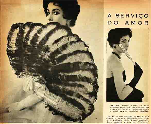 O auge do leque como ório de moda no Brasil foi na década de 1920, mas com a invenção do ventilador elétrico, caiu em desuso.