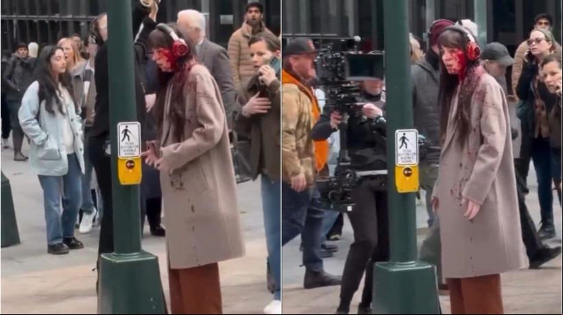 Dakota Johnson aparece coberta de sangue em cenas do filme 
