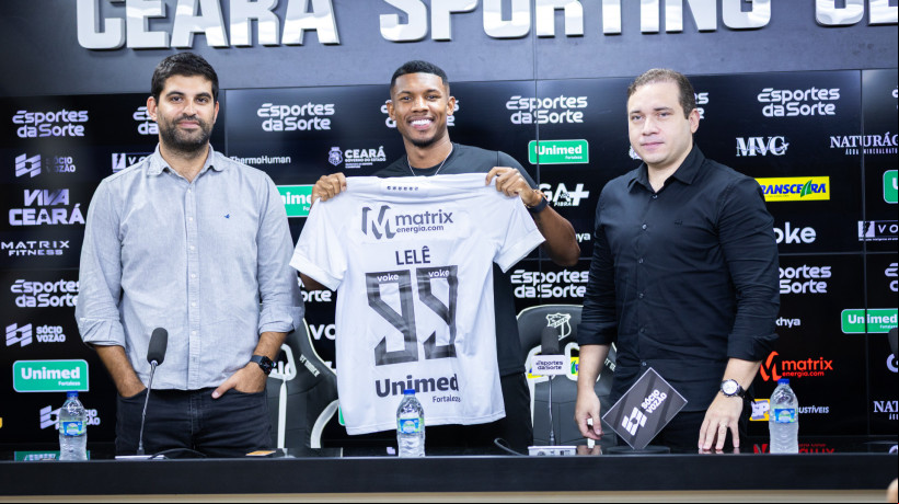 Apresentação oficial do atacante Lelê, novo reforço do Ceará