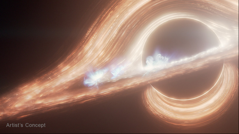 Conceito artístico do disco ao redor do buraco negro Sagittarius A* 