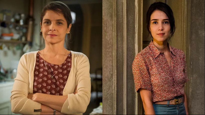 À esquerda, Drica Moraes; à direita, Marjorie Estiano. As atrizes interpretaram Cora na novela Império (2014), da TV Globo 