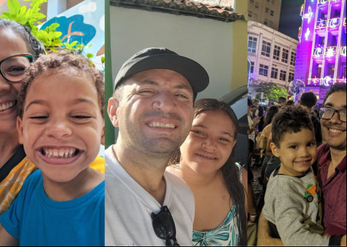 Daniele Tavares (esq.), Sidney Ramos (centro) e Juliano Lopes (dir.) compartilham trajetÃ³ria de adoÃ§Ã£o monoparental no CearÃ¡