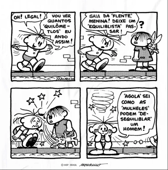 Na época, a personagem já aparecia com seu inseparável coelho, o Sansão.