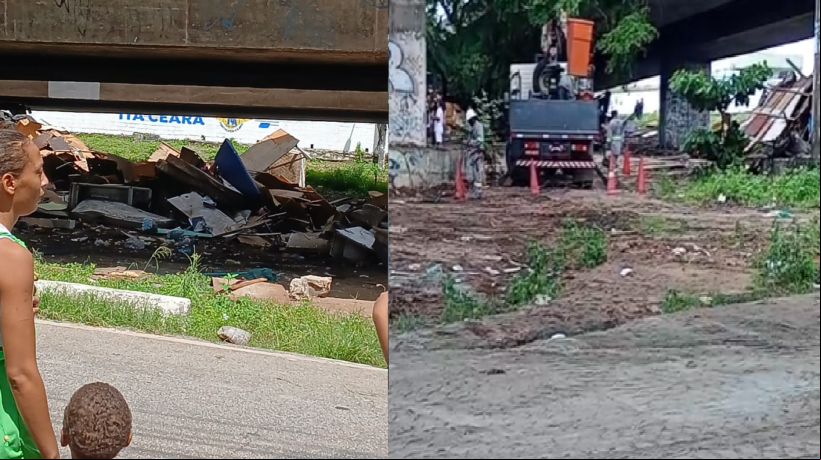Moradores dizem que imóveis improvisados foram destruídos no início da manhã deste sábado